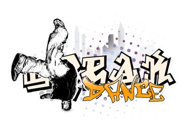 Break dancer background 2 clipart