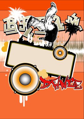 Break dancer background clipart