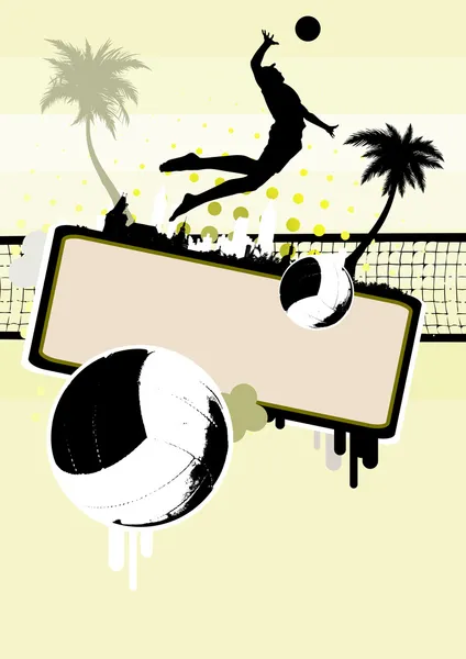 Beach volleyball background — Stock Vector