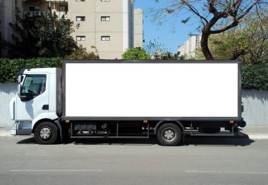 White Truck with Blank panel clipart