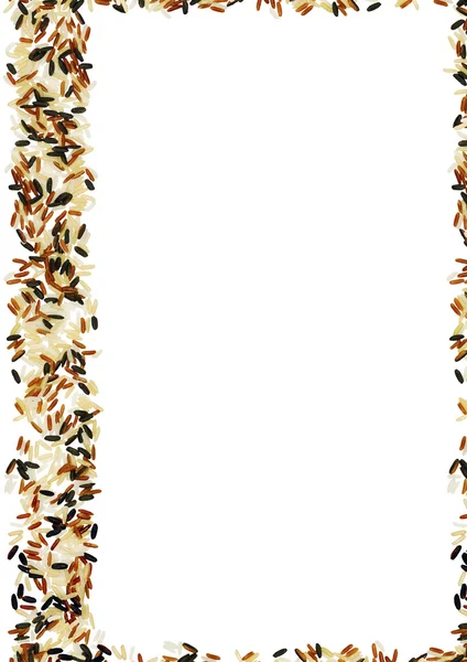 Рамка из дикого риса на белом фоне — стоковое фото