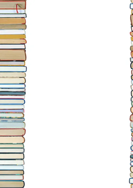 Hromada knih na bílém pozadí — Stock fotografie