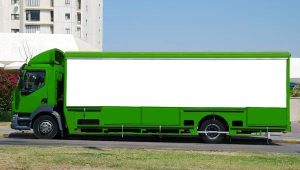 stock image Green Truck with Blank panel