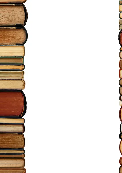 Ein Stapel alter Bücher weißer Hintergrund — Stockfoto