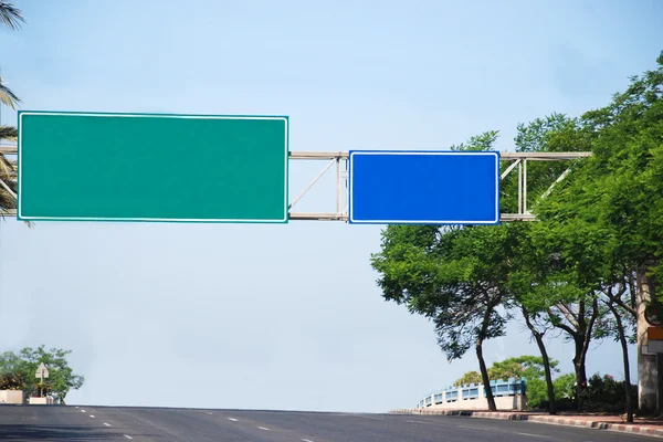 Blue green road Sign — Stock Photo, Image