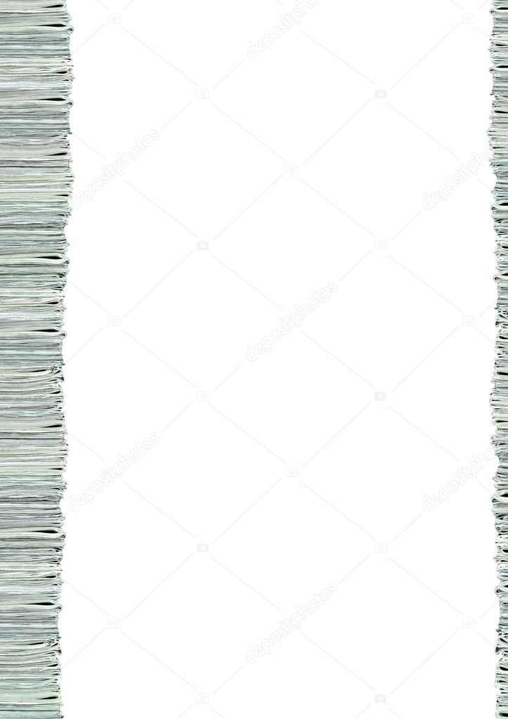 A pile of newspapers isolated on white