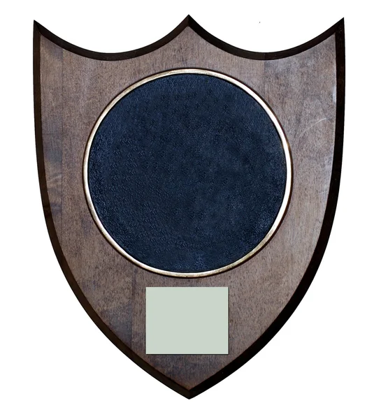 Un escudo marrón Letrero en la pared —  Fotos de Stock