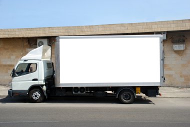 White Truck with Blank panel clipart