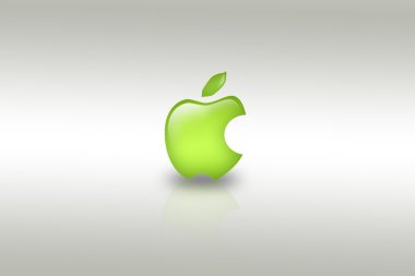 Green Apple with Bite Taken Out clipart