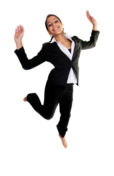 Mujer de negocios saltando — Foto de Stock