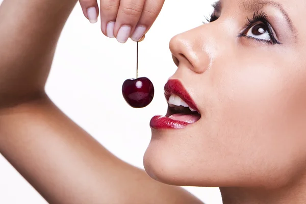 Playing with cherries — Stock Photo, Image