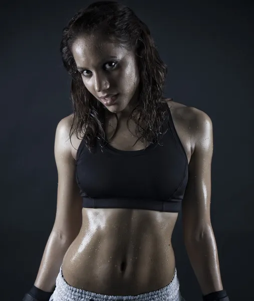 Sexy boxeador femenino — Foto de Stock