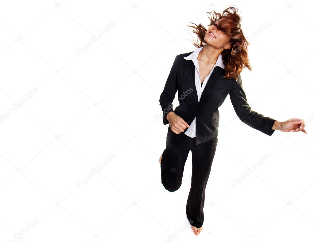 Bussiness woman jumping