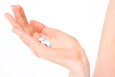 Pills on hand clipart