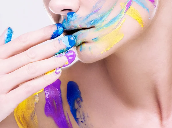 Kolorowy makijaż — Zdjęcie stockowe