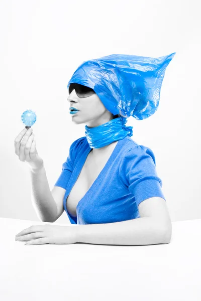 Infermiera blu — Foto Stock