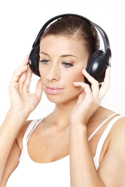 Woman listen music — Stock Photo, Image