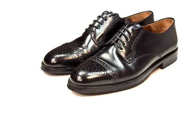 Sapatos de couro dos homens negros — Fotografia de Stock