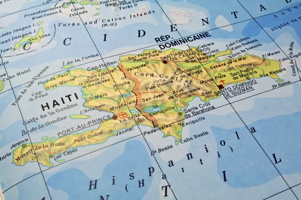 Домініканська Республіка, Гаїті карта. — стокове фото