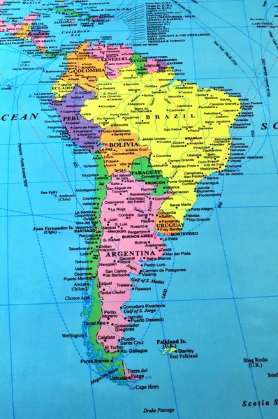 América del Sur mapa — Foto de Stock
