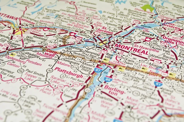 Montreal mapa, Quebec . —  Fotos de Stock
