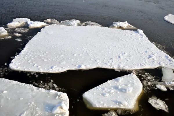Bloques de hielo en el río — Foto de Stock