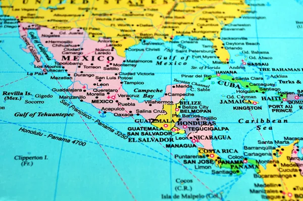 Orta Amerika Haritası. — Stok fotoğraf