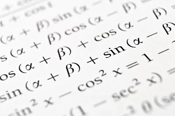 stock image Algebra formulas close up.