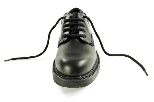 Μαύρα ανδρικά δερμάτινα παπουτσιών. — Φωτογραφία Αρχείου