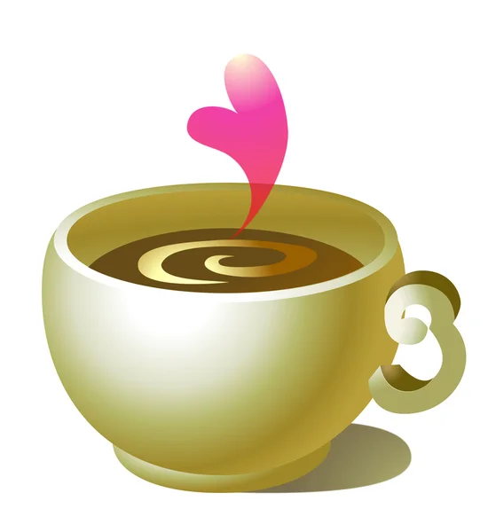 Xícara de café com coração — Fotografia de Stock