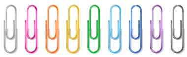 Color paperclips clipart