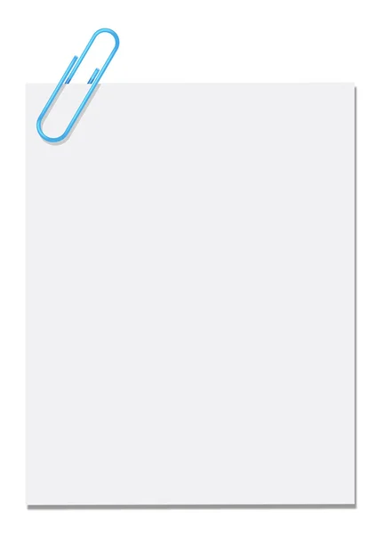 Paper clip and empty paper — Stock Photo, Image