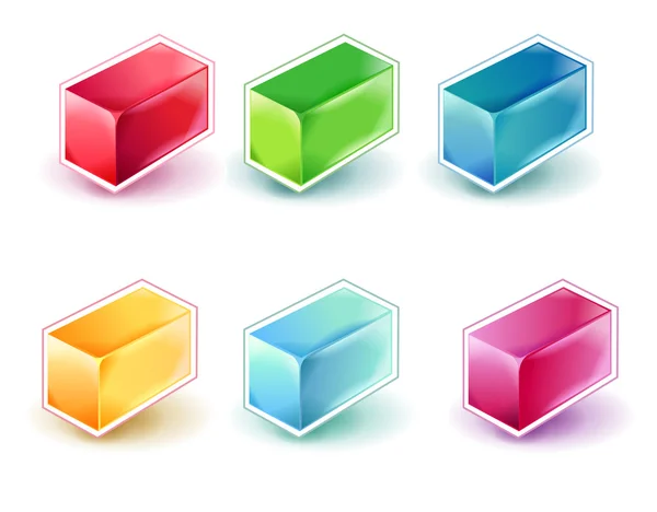 3D cube-knappen — Stockfoto