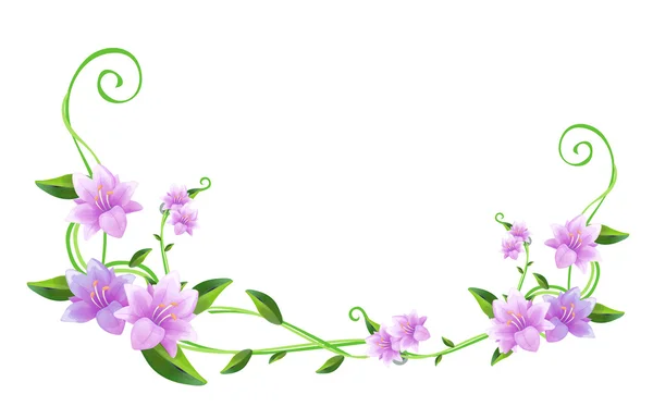 Violette Blume und grüne Reben — Stockfoto