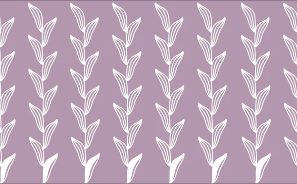 Witte blad patroon in paarse achtergrond — Stockfoto