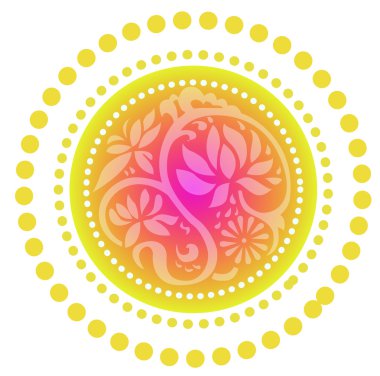 Retro lotus pattern clipart