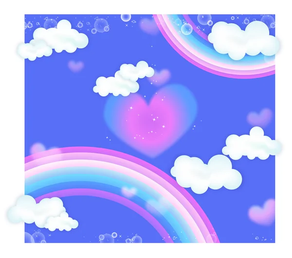 Rainbow és a szív — Stock Fotó