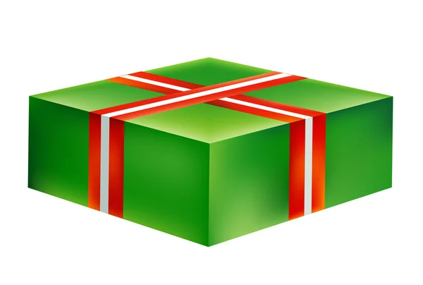 Zelená dárková krabička — Stock fotografie