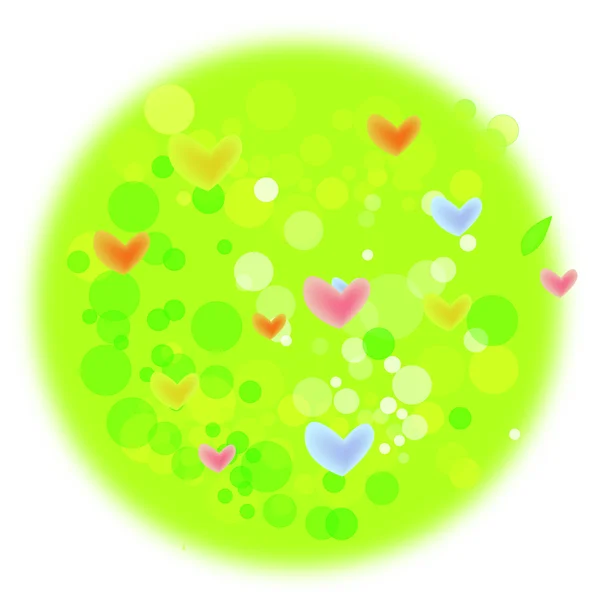 Herbe de coeur avec pelouse verte — Photo