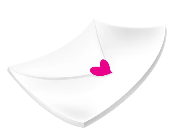 Envelope com coração vermelho — Fotografia de Stock