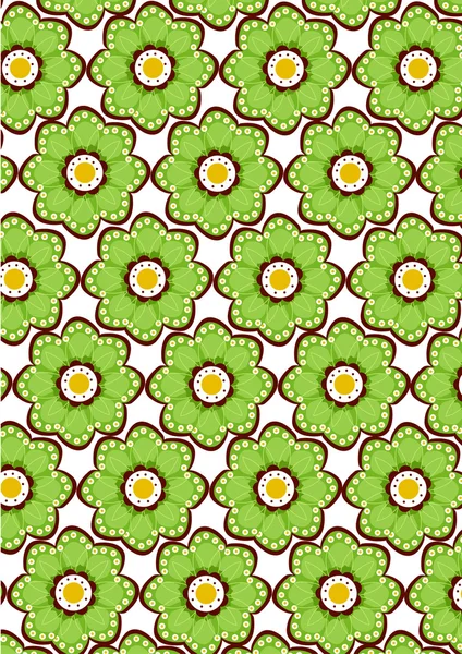 シームレスな緑の花のパターン — ストック写真