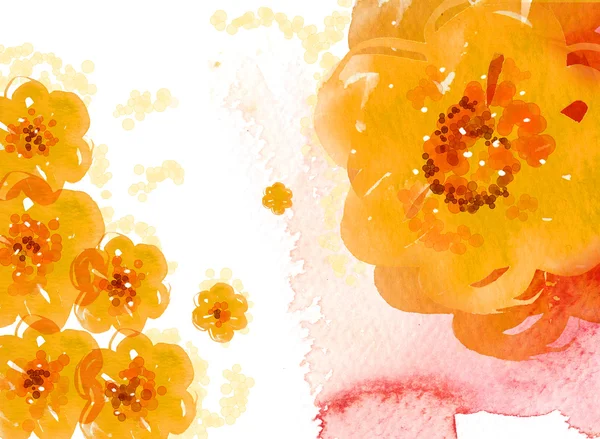 수채화 꽃 배경 — 스톡 사진