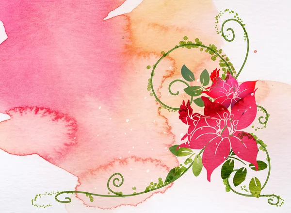 花の水彩画 — ストック写真
