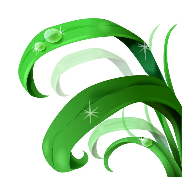 Foglie verdi con goccia d'acqua — Foto Stock