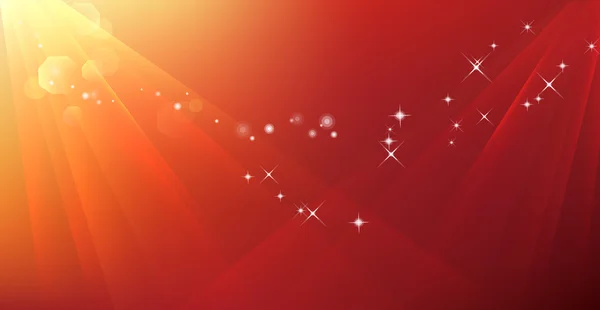 Abstract ray and stars in red background — Stock Photo, Image