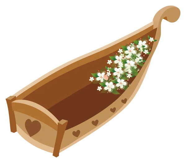 Tekne ve çiçek — Stok fotoğraf