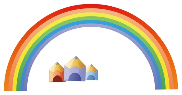 彩虹和铅笔 — 图库照片
