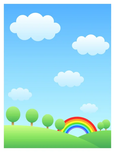 Rainbow a hill — Stock fotografie