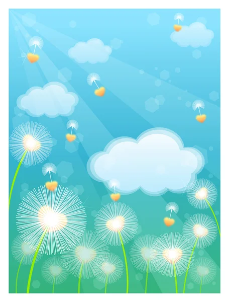 Dandelion against blue sky background — Stock Photo, Image