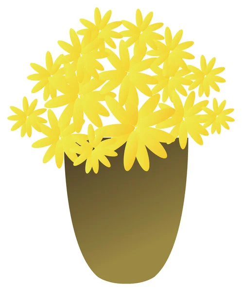 Sárga virágok vázában — Stock Fotó